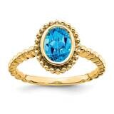 Oval Blue Topaz Ring 14k Gold RM7202-BT-Y, MPN: RM7202-BT-Y, 191101823459