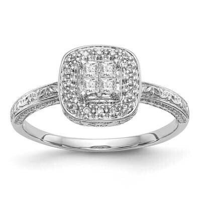Cluster Engagement Ring Mounting 14k White Gold RM2369E-020-CWAA, MPN: RM2369E-020-CWAA,
