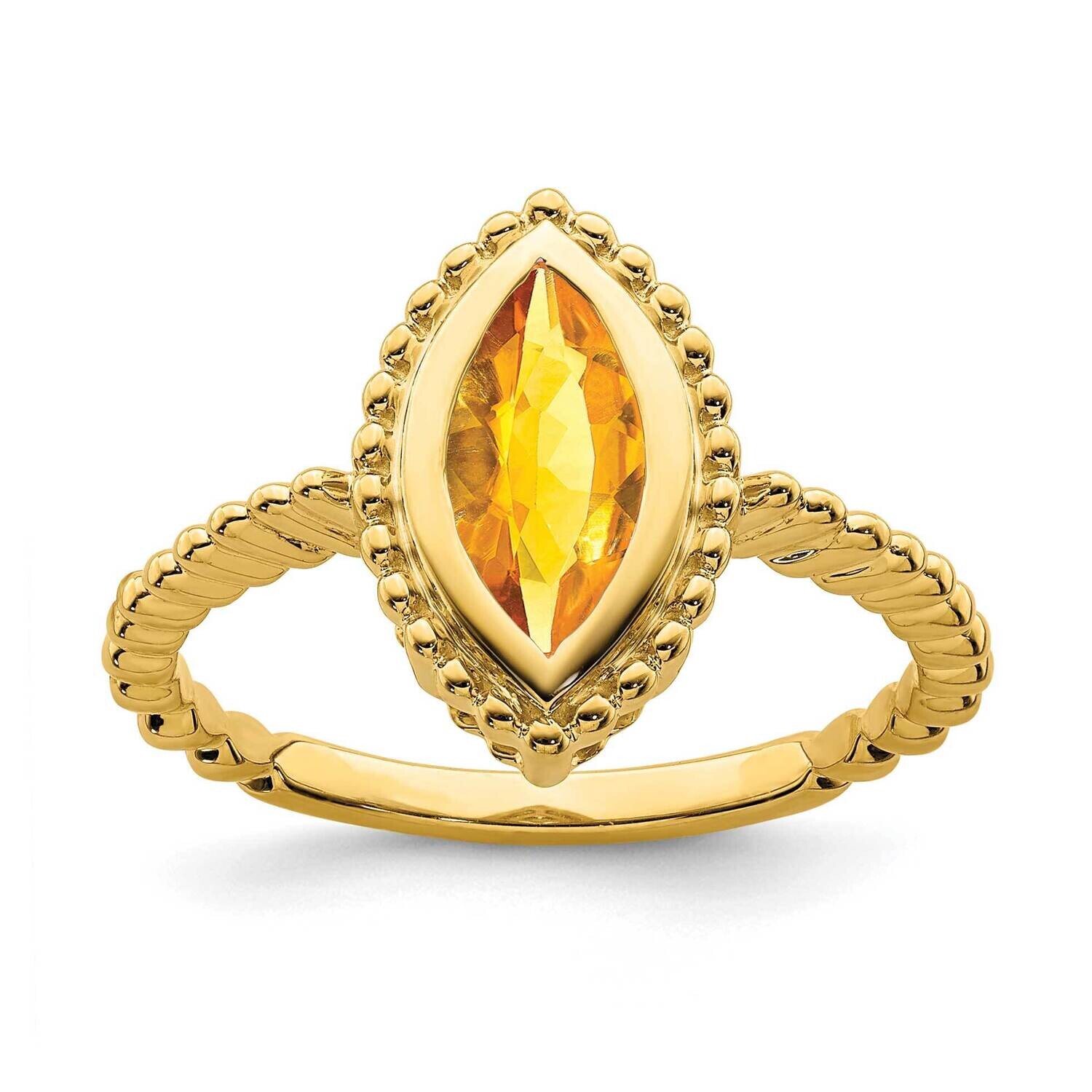 Marquise Citrine Ring 14k Gold RM7204-CI-Y, MPN: RM7204-CI-Y, 191101824296
