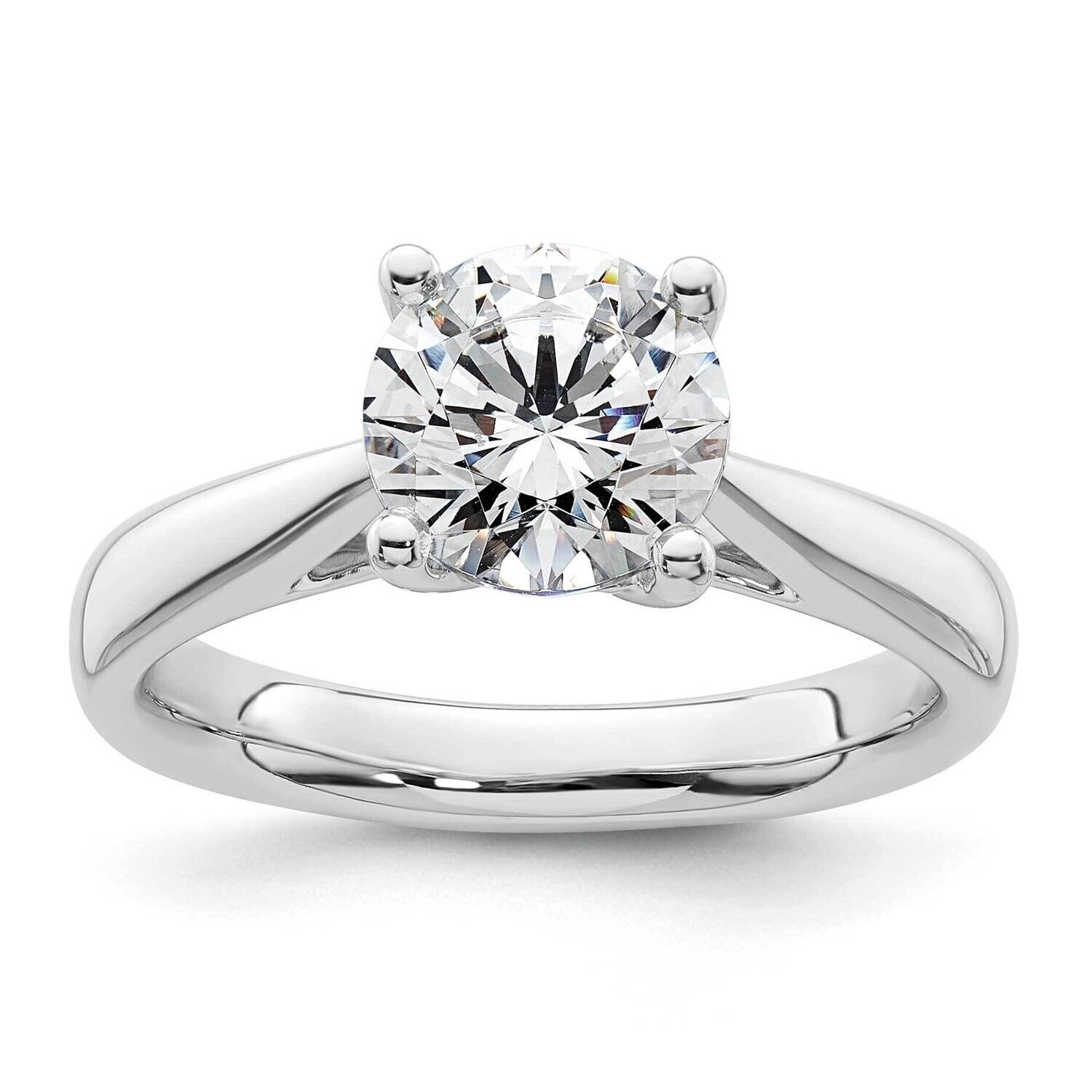 2 Carat 8.20 mm 4-Prong Heart Round Solitaire Engagement Ring Mounting 14k White Gold RM1937E-200-C…