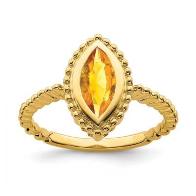 Marquise Citrine Ring 14k Gold RM7204-CI-Y, MPN: RM7204-CI-Y, 191101824296