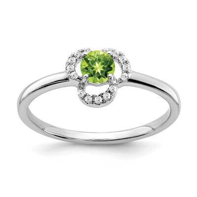 Peridot Diamond Ring 10k White Gold RM3578-PE-006-1WA, MPN: RM3578-PE-006-1WA, 191101664397