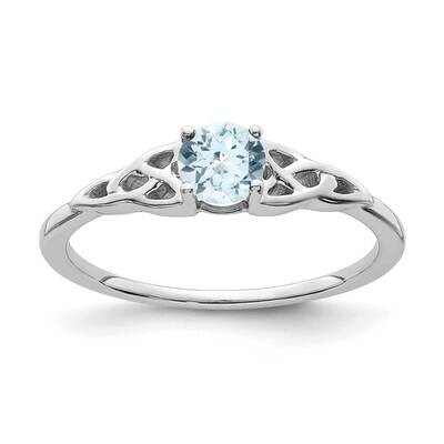 Aquamarine Celtic Knot Ring 14k White Gold RM7396-AQ-W, MPN: RM7396-AQ-W,