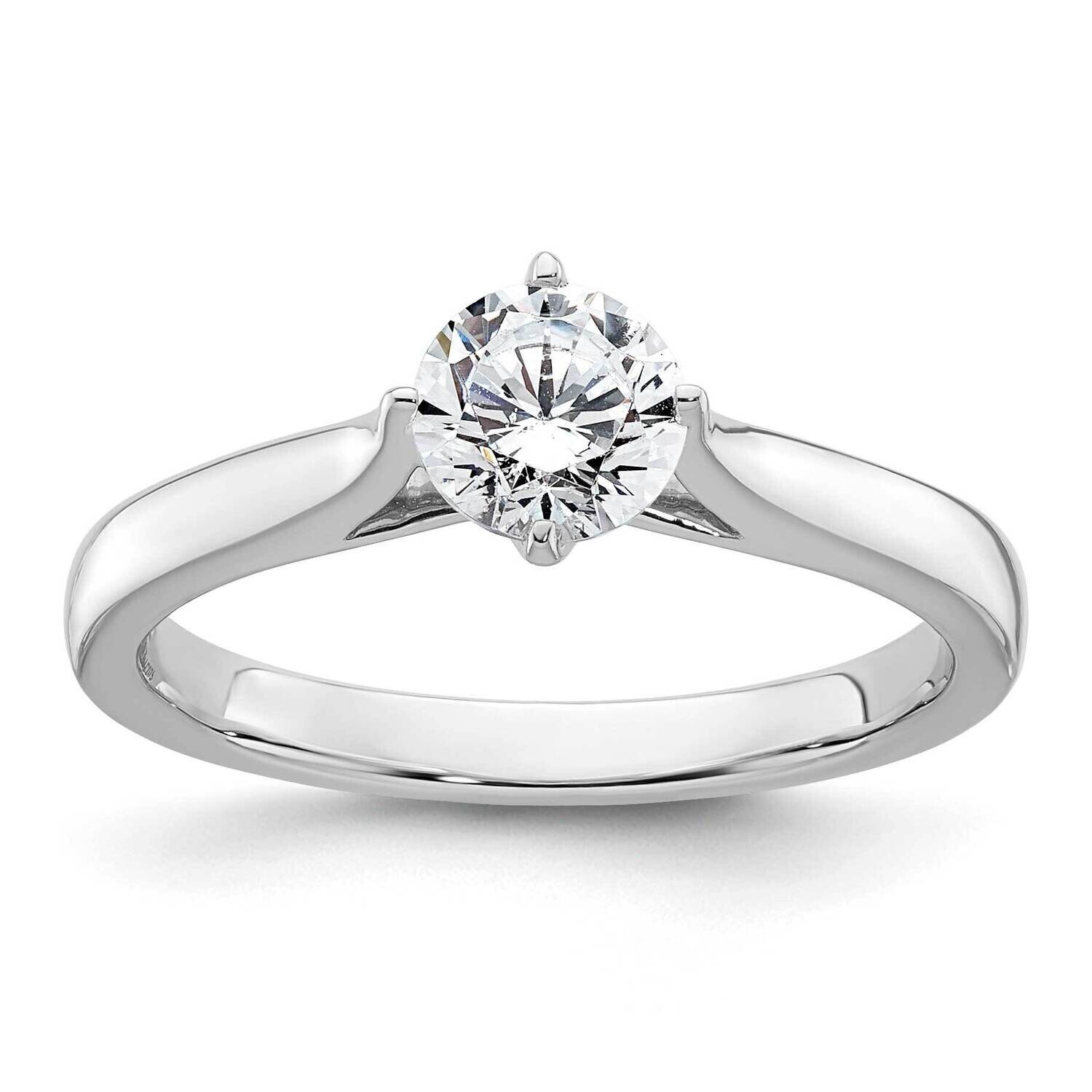 3/4 Carat 5.80 mm 4-Prong Round Solitaire Engagement Ring Mounting 14k White Gold RM1938E-075-CWAA,…