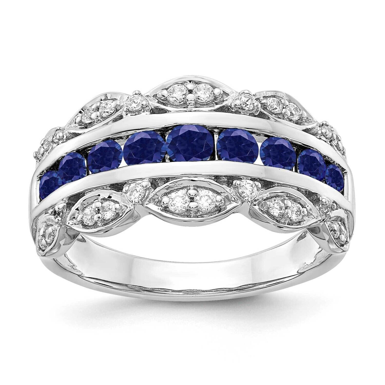 Diamond Created Sapphire Fancy Ring 14k White Gold RM3846-CSA-020-WAA, MPN: RM3846-CSA-020-WAA, 883…
