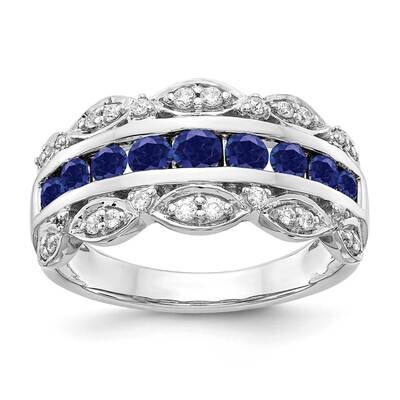 Diamond Created Sapphire Fancy Ring 14k White Gold RM3846-CSA-020-WAA, MPN: RM3846-CSA-020-WAA, 883…