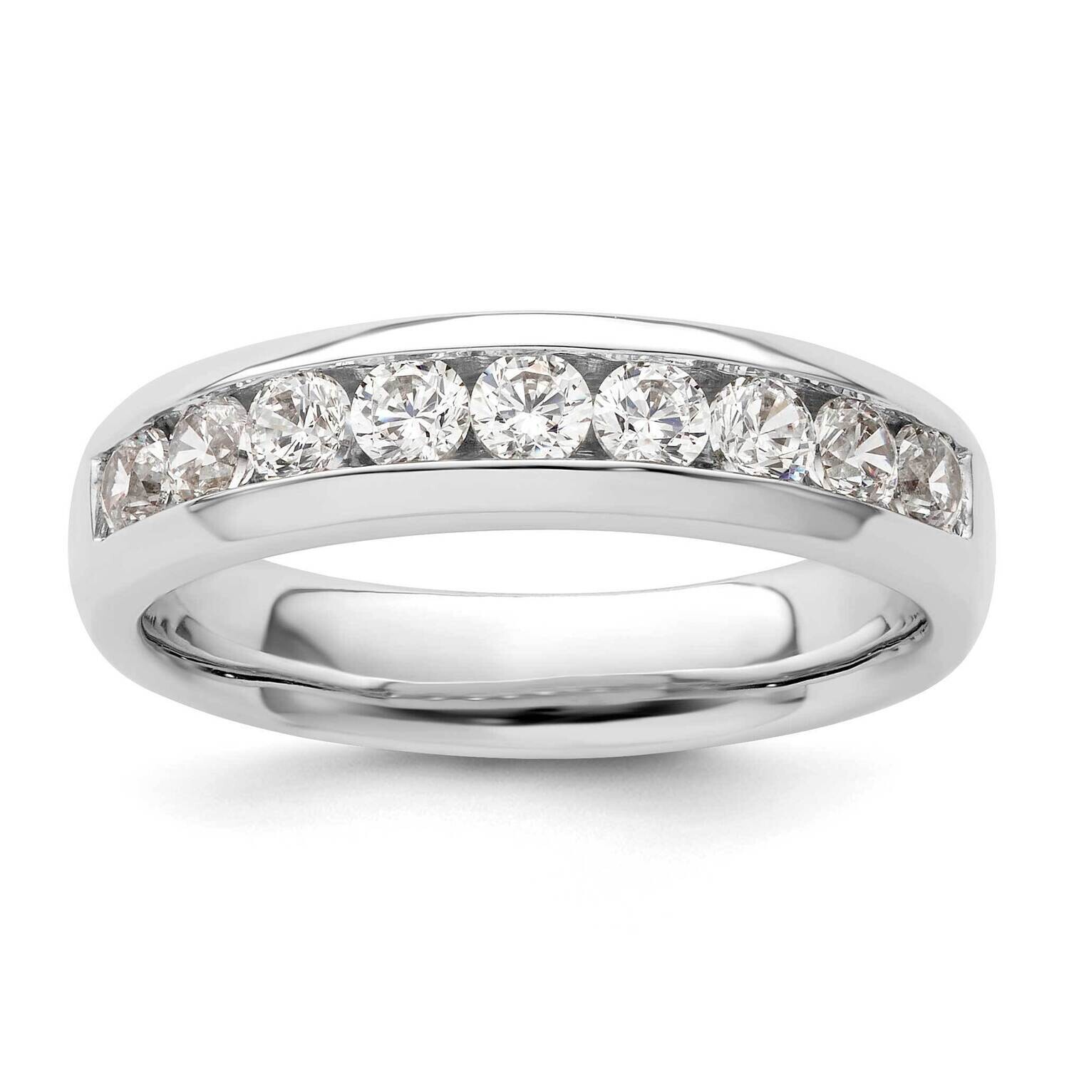 9-Stone Holds 9-2.7mm Round Channel Band Ring Mounting 14k White Gold RM3314B-072-WAA, MPN: RM3314B…