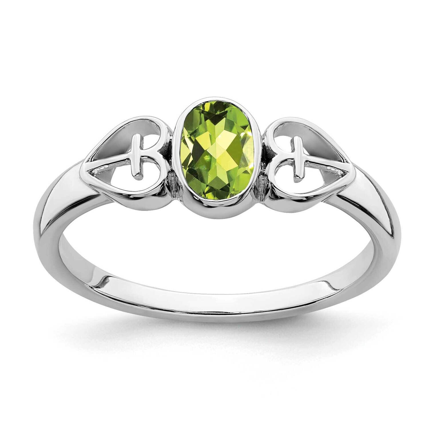 Peridot Ring Sterling Silver Rhodium-Plated RM7412-PE-SS, MPN: RM7412-PE-SS,