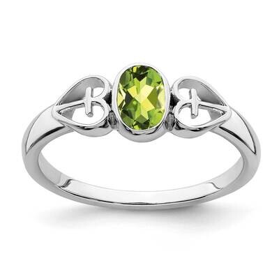 Peridot Ring Sterling Silver Rhodium-Plated RM7412-PE-SS, MPN: RM7412-PE-SS,