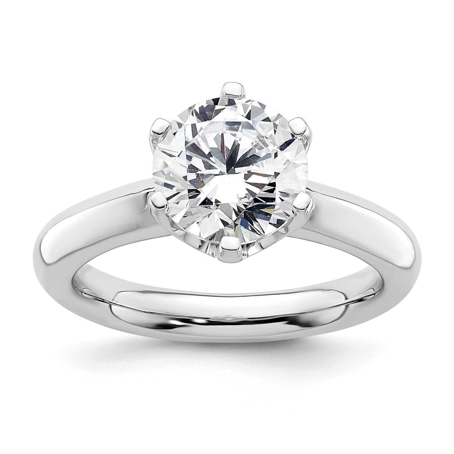 2 Carat 8.20 mm 6-Prong Round Solitaire Engagement Ring Mounting 14k White Gold RM1935E-200-CWAA, M…