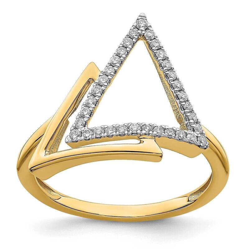 Double Triangle Diamond Ring 14k Polished Gold RM6836-016-YA