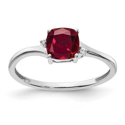 Created Ruby Diamond Ring Sterling Silver Rhodium-Plated RM7404-CRU-001-SSA, MPN: RM7404-CRU-001-SS…