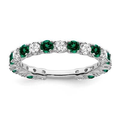 Created Emerald Diamond Band 14k White Gold RM7113-EM-077-WA, MPN: RM7113-EM-077-WA, 191101815744