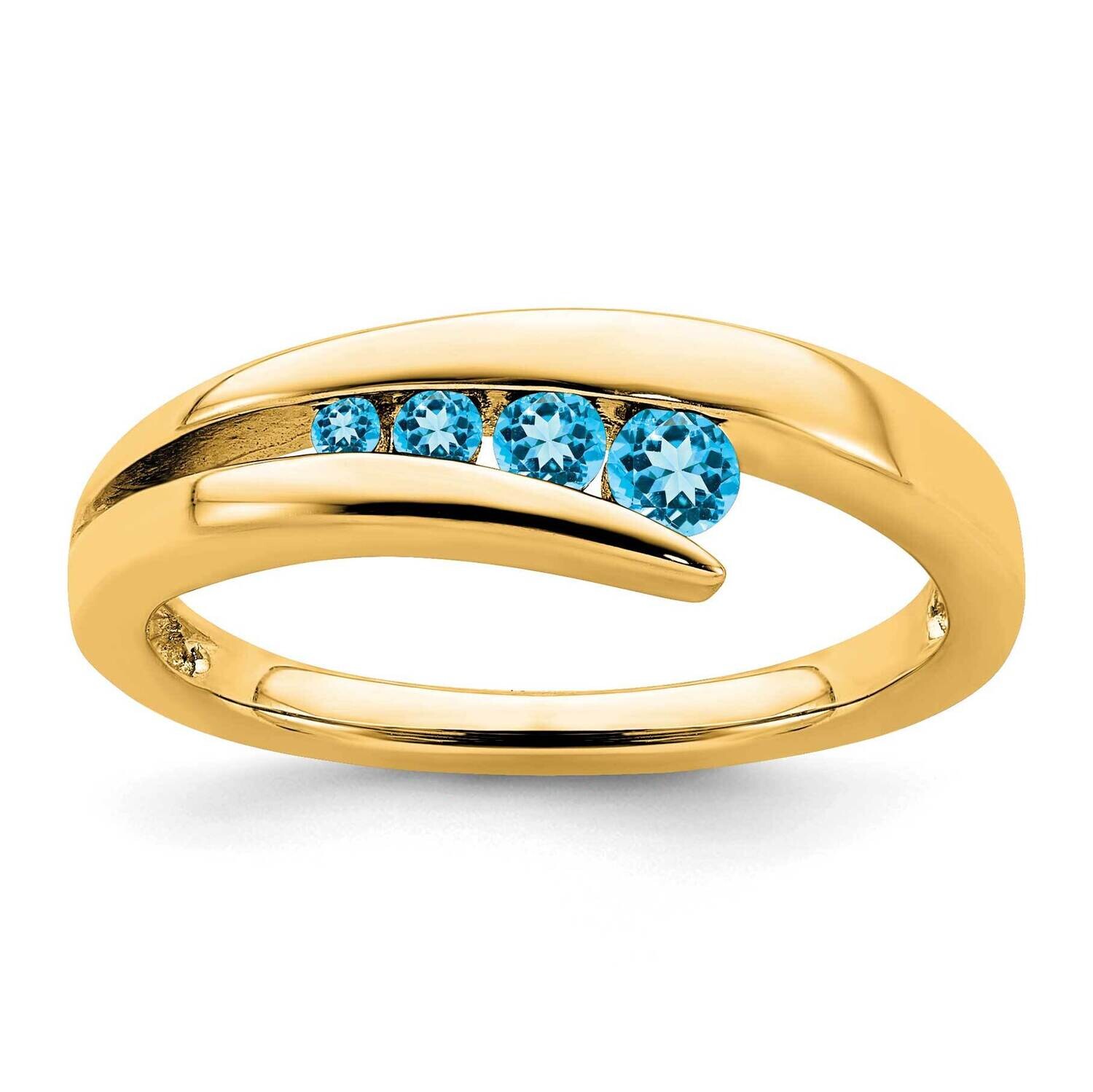 Blue Topaz 4-Stone Ring 10k Gold RM7112-BT-1Y