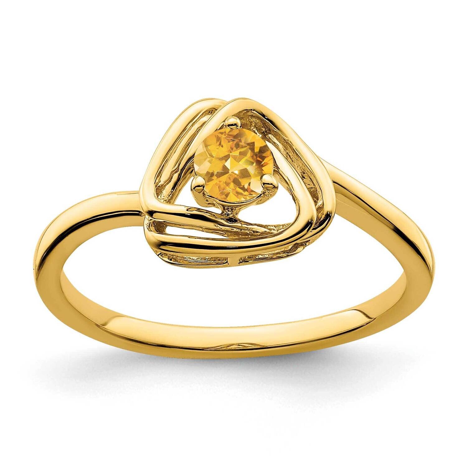 Citrine Triangle Ring 14k Gold RM7395-CI-Y