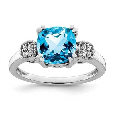 Blue Topaz Diamond Ring 14k White Gold RM7130-BT-006-WA, MPN: RM7130-BT-006-WA, 191101817182