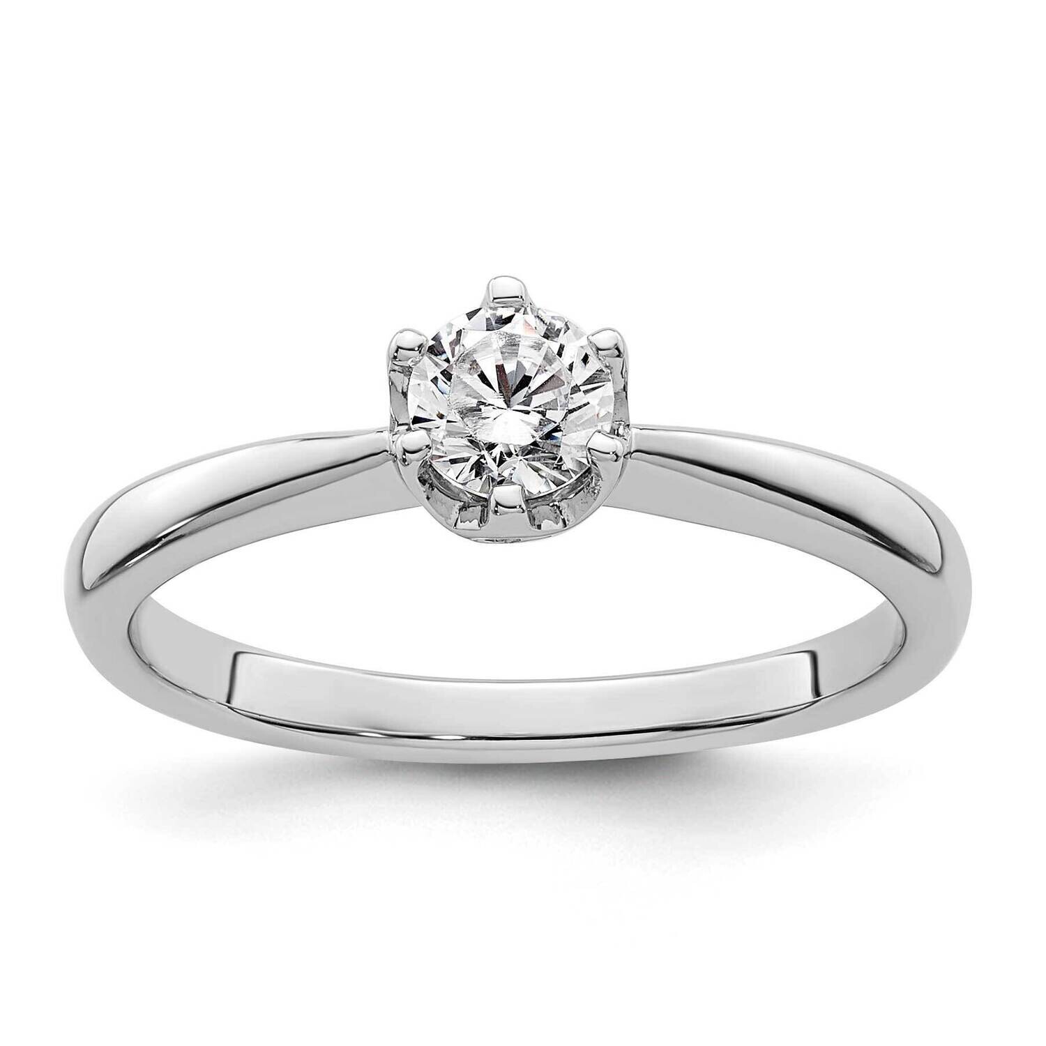 1/3 Carat 4.50 mm 6-Prong Round Solitaire Engagement Ring Mounting 14k White Gold RM1936E-033-CWAA,…