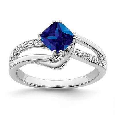 Created Sapphire Diamond Ring 14k White Gold RM7116-SA-004-WA, MPN: RM7116-SA-004-WA, 191101816437