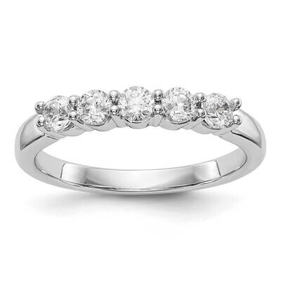 5-Stone Shared Prong Holds 5-2.9mm Round Diamond Band Ring Mounting 14k White Gold RM3286B-050-WAA,…