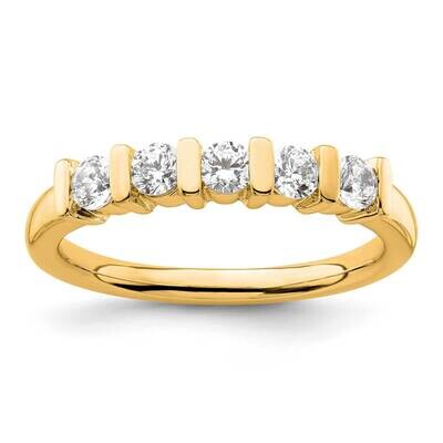 5-Stone Half-Bezel Holds 5-2.9mm Round Diamond Band Ring Mounting 14k White Gold RM3183B-050-YAA, M…