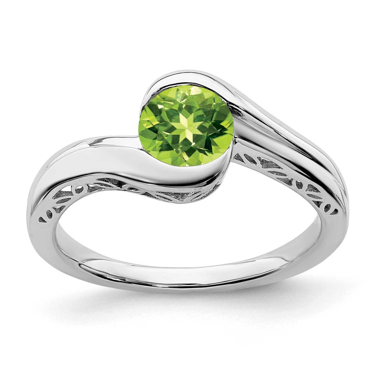 Peridot Bypass Ring 10k White Gold RM7164-PE-1W, MPN: RM7164-PE-1W, 191101821233