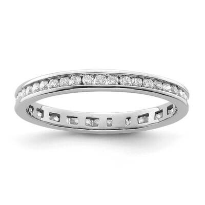 Polished Size 8 Channel-Set 1/2 Carat Diamond Complete Eternity Band 14k White Gold ET0009-050-8W4,…