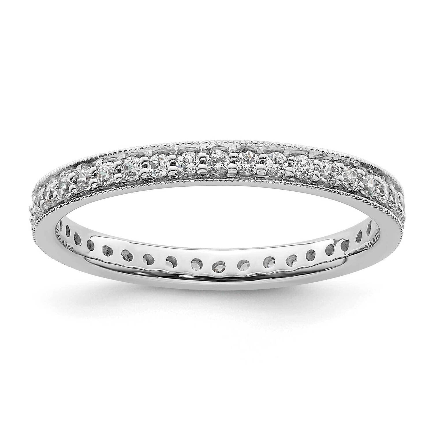 Polished Size 8 Vintage 1/2 Carat Diamond Complete Eternity Band 14k White Gold ET0002-050-8W4, MPN…