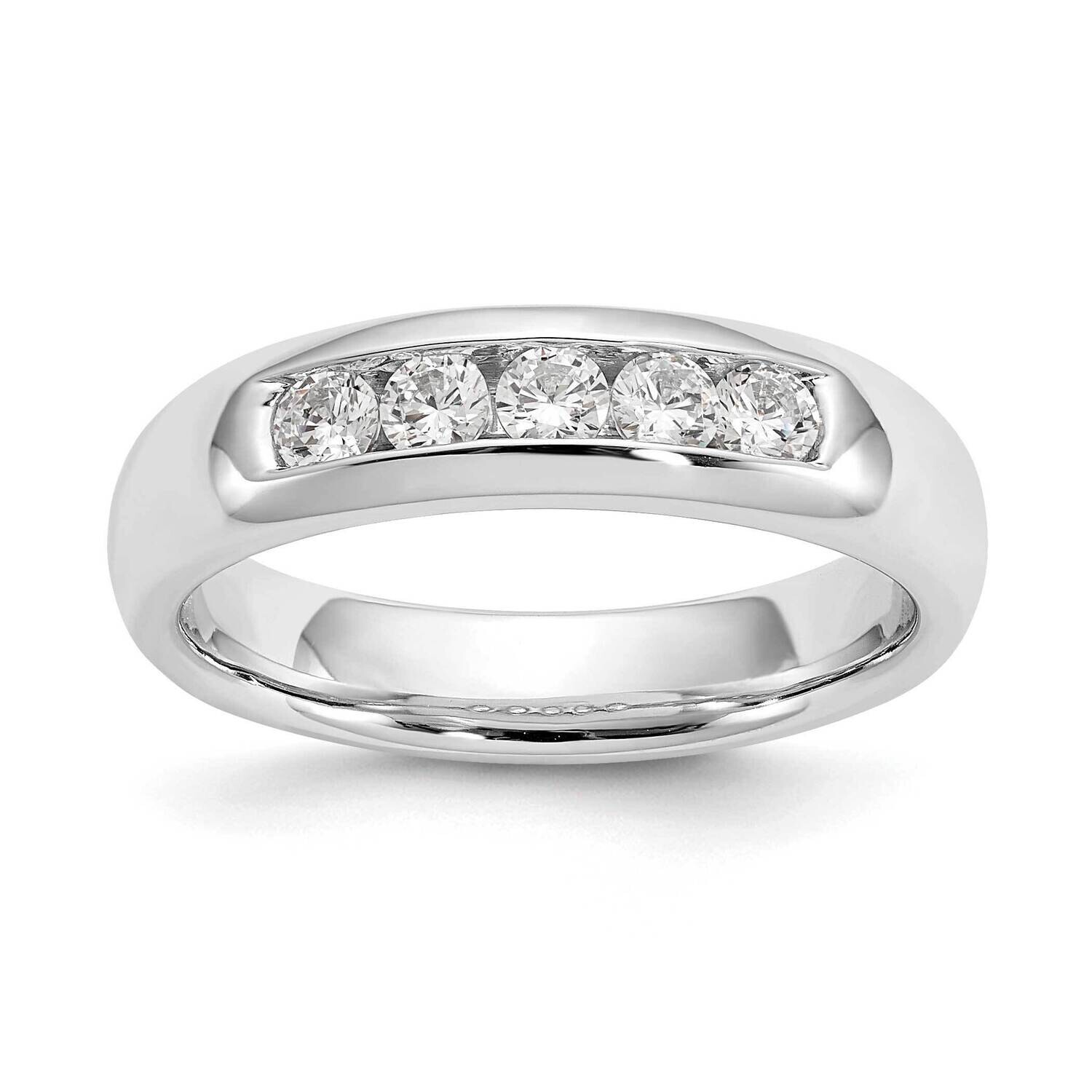 5-Stone Holds 5-2.7mm Round Closed Channel Band Ring Mounting 14k White Gold RM3281B-040-WAA, MPN: …