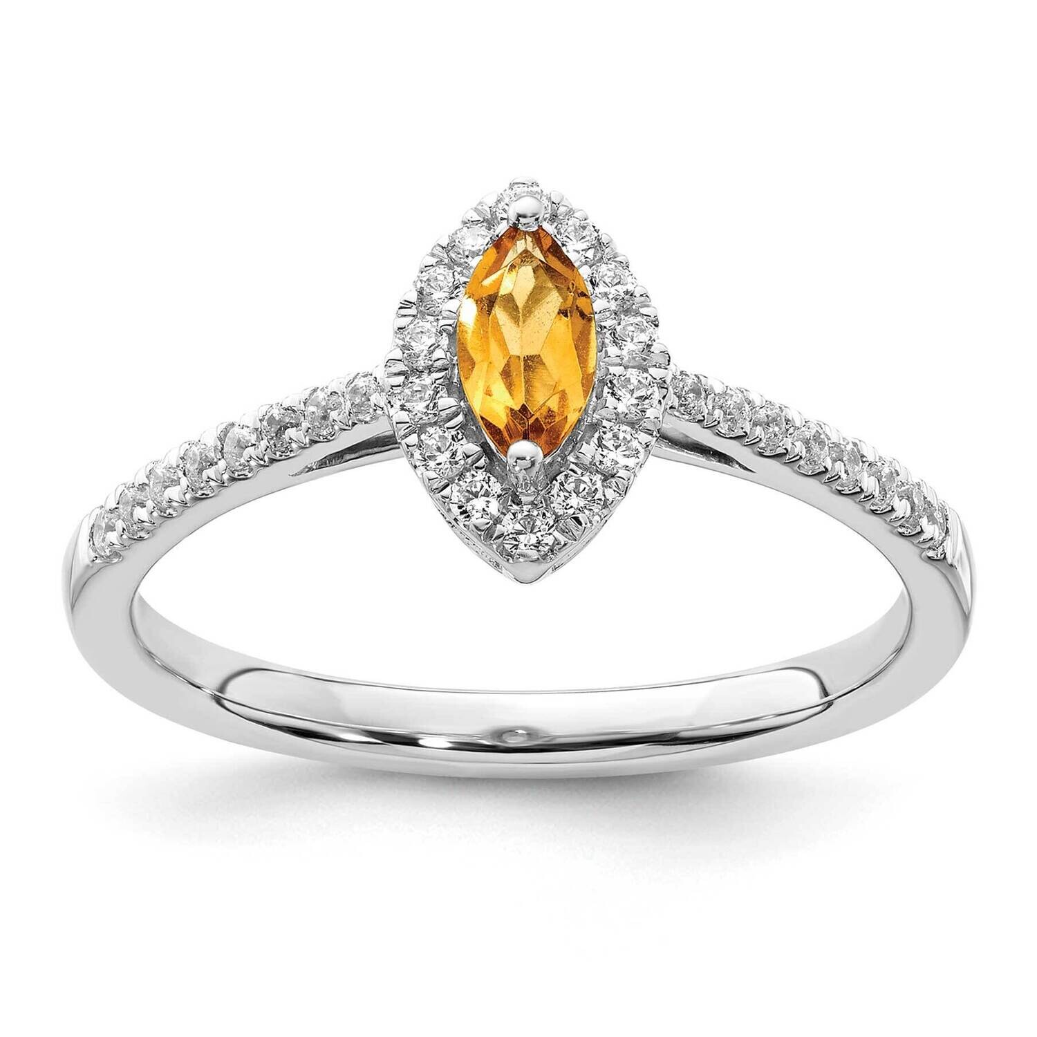 Diamond Citrine Ring 14k White Gold RM9355-CI-020-WAA, MPN: RM9355-CI-020-WAA, 883957883113
