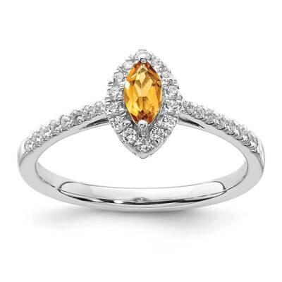 Diamond Citrine Ring 14k White Gold RM9355-CI-020-WAA, MPN: RM9355-CI-020-WAA, 883957883113