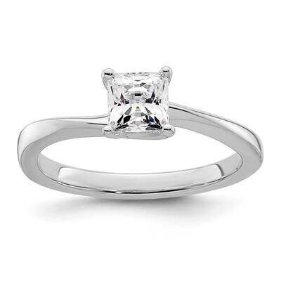 3/4 Carat 5.00mm 4-Prong Square Princess Solitaire Engagement Ring Mounting 14k White Gold RM1957E-…