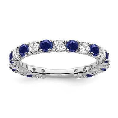 Created Sapphire Diamond Band 14k White Gold RM7113-SA-077-WA, MPN: RM7113-SA-077-WA, 191101815805