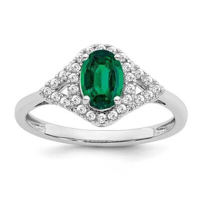 Oval Created Emerald Diamond Ring 14k White Gold RM7123-EM-020-WA, MPN: RM7123-EM-020-WA, 191101816…