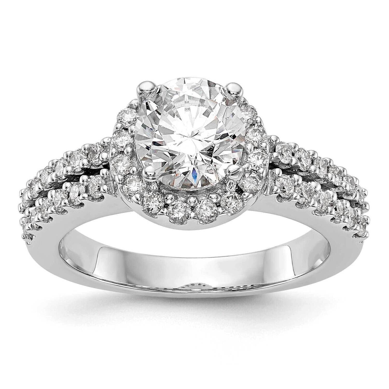 Halo 1 Carat Round Center Engagement Ring Mounting 14k White Gold RM2137E-100-CWAA, MPN: RM2137E-10…