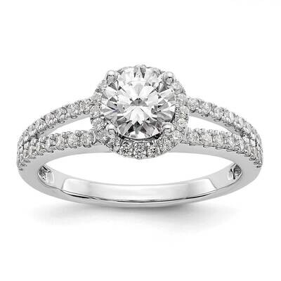 Round Halo Plus Engagement Ring Mounting 14k White Gold RM2126E-075-CWAA, MPN: RM2126E-075-CWAA,