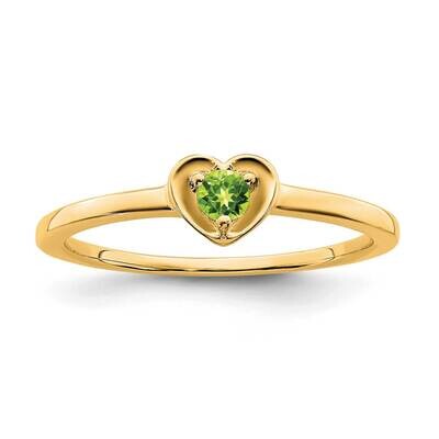 Peridot Heart Ring 10k Gold RM7397-PE-1Y, MPN: RM7397-PE-1Y,