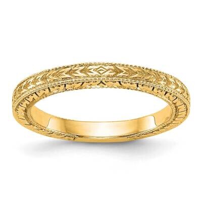 Etched Wedding Band 14k Gold RM1992B-Y, MPN: RM1992B-Y,