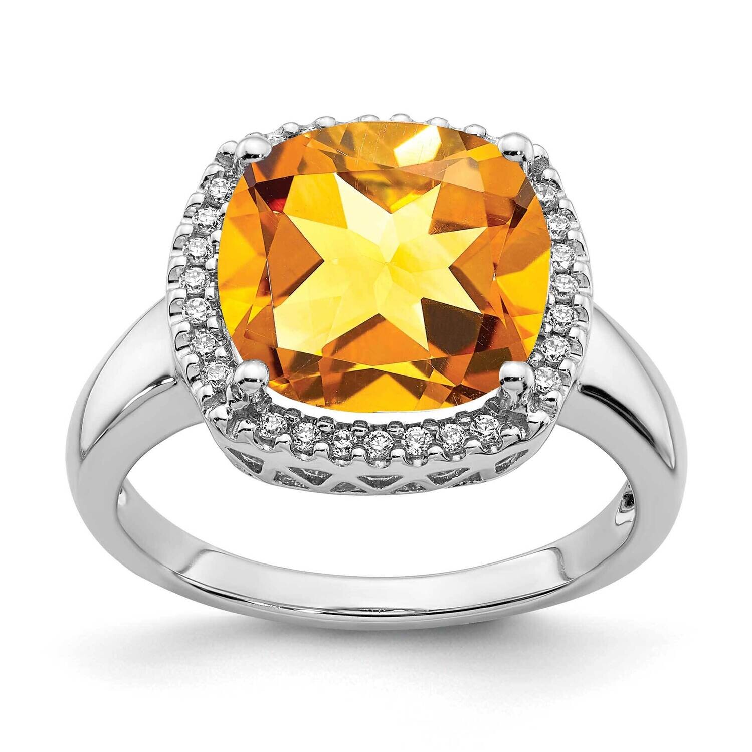 Citrine Diamond Ring 14k White Gold RM7161-CI-014-WA, MPN: RM7161-CI-014-WA, 191101820601
