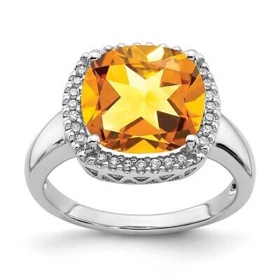 Citrine Diamond Ring 14k White Gold RM7161-CI-014-WA, MPN: RM7161-CI-014-WA, 191101820601