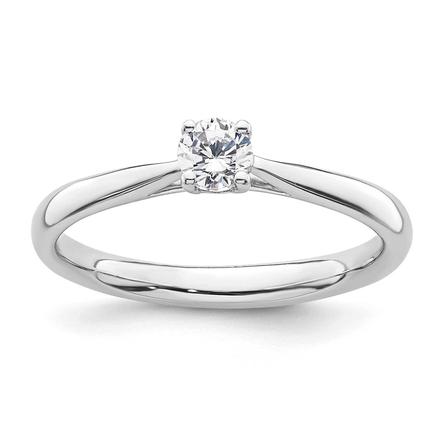 1/4 Carat 4.10 mm 4-Prong Heart Round Solitaire Engagement Ring Mounting 14k White Gold RM1937E-025-CWAA