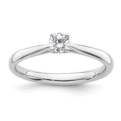 1/4 Carat 4.10 mm 4-Prong Heart Round Solitaire Engagement Ring Mounting 14k White Gold RM1937E-025…