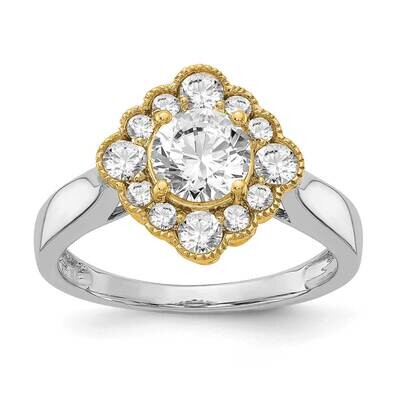 True Origin 1/4 Carat Diamond Vs/Si D E F Round Semi Mount Fancy Halo Engagement Ring 14k Two-Tone …