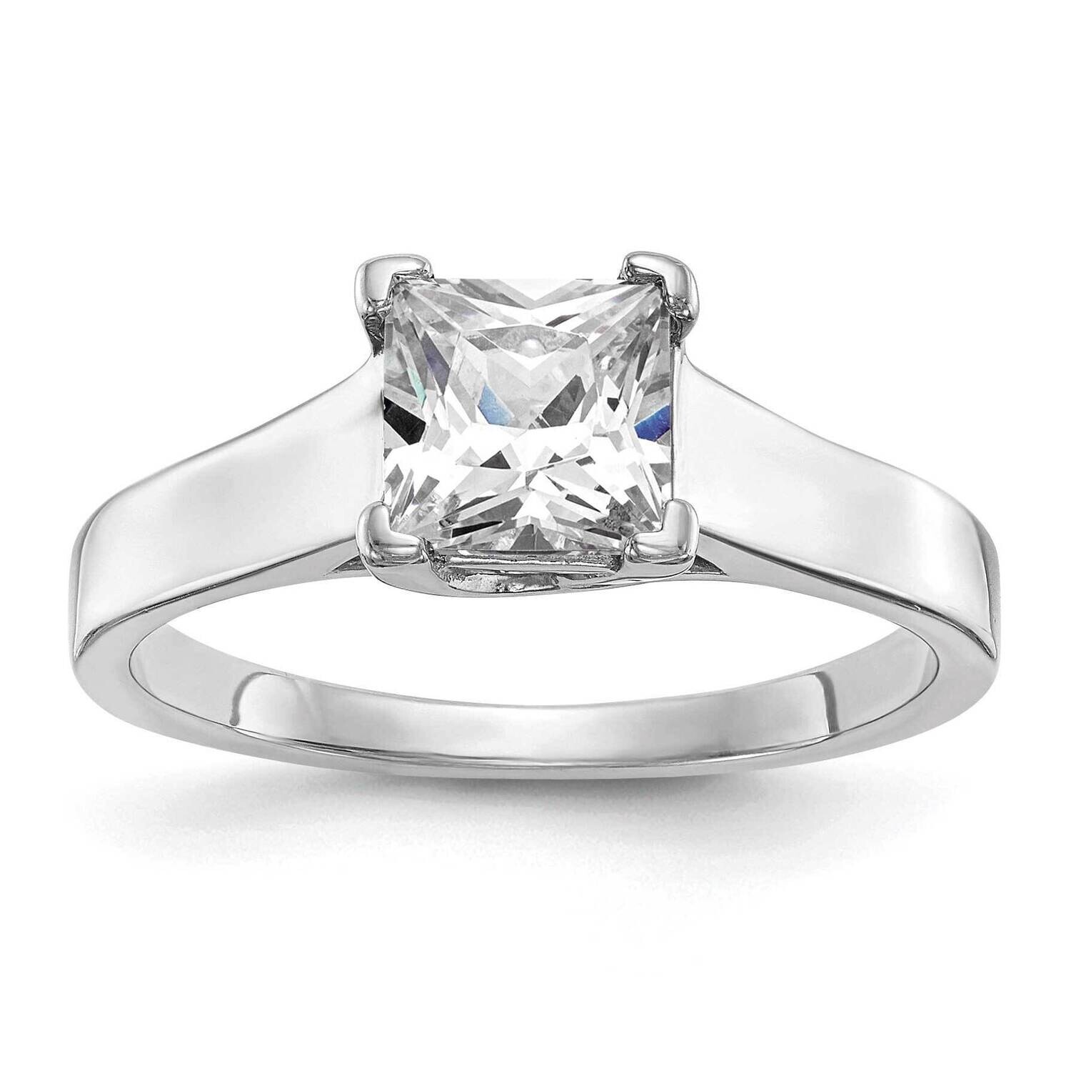 1 Carat 5.70mm V-End Square Princess Solitaire Engagement Ring Mounting 14k White Gold RM1959E-100-CWAA