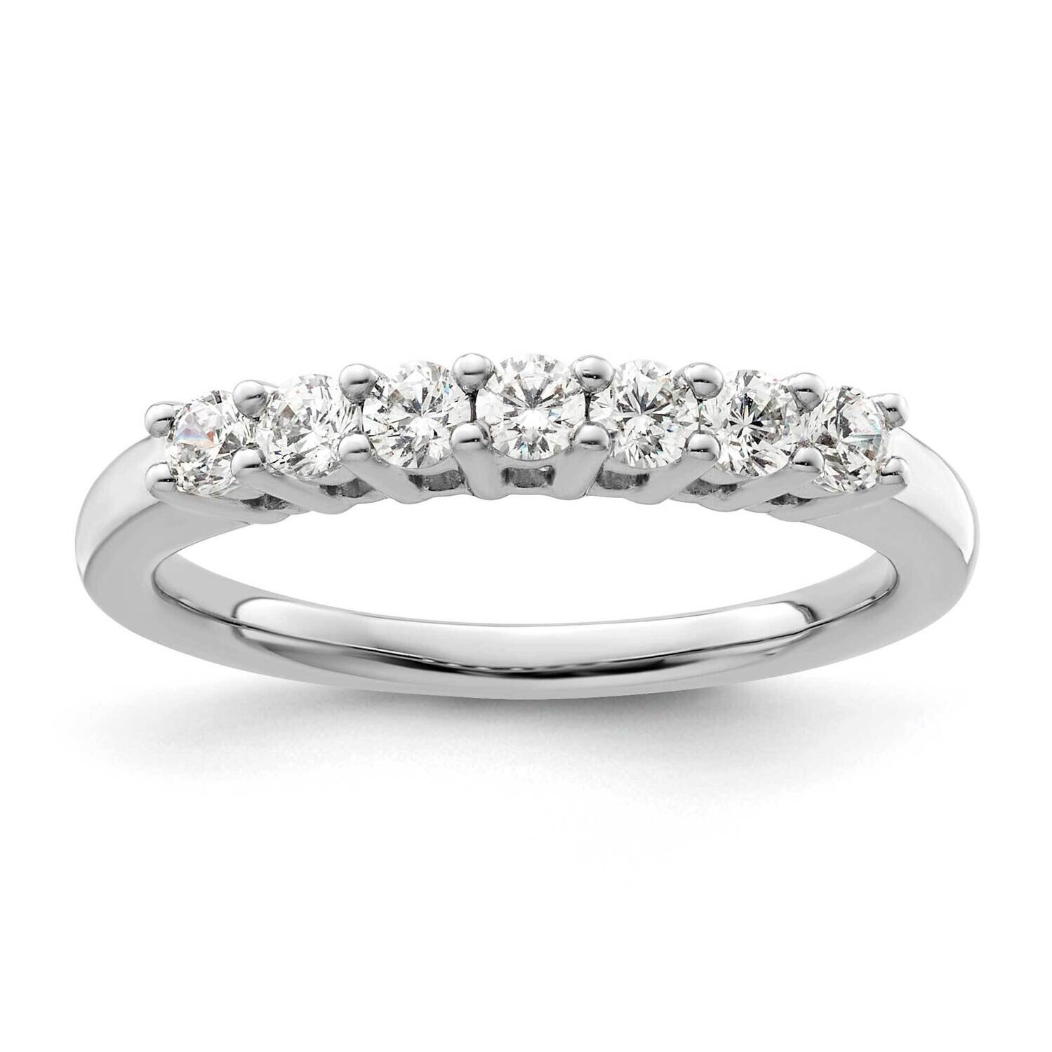 7-Stone Shared Prong Holds 7-2.5mm Round Diamond Band Ring Mounting 14k White Gold RM3186B-045-WAA,…