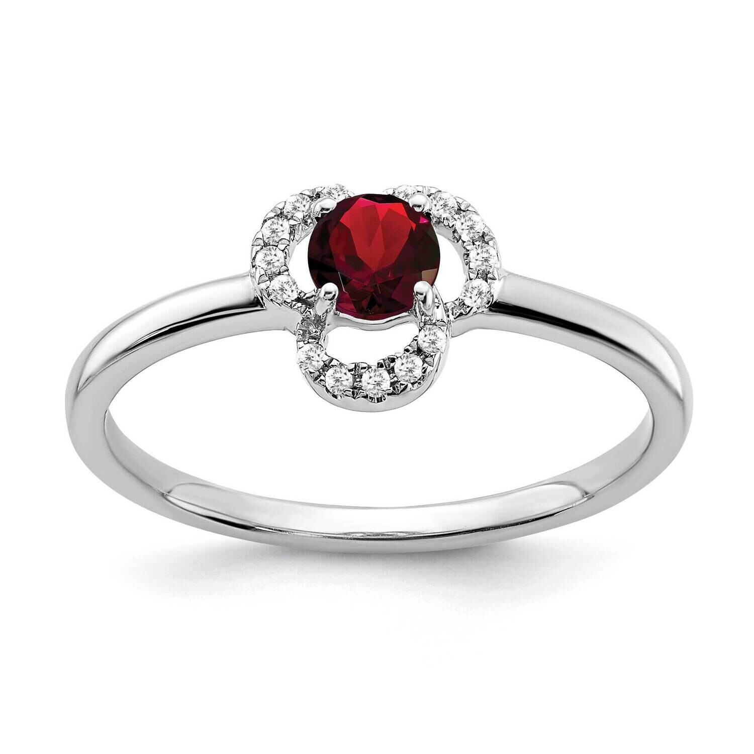 Garnet Diamond Ring 10k White Gold RM3578-GA-006-1WA, MPN: RM3578-GA-006-1WA, 191101664427