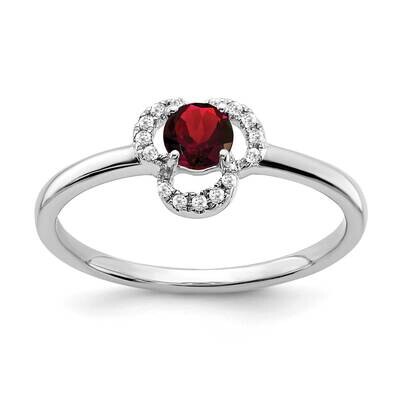 Garnet Diamond Ring 10k White Gold RM3578-GA-006-1WA, MPN: RM3578-GA-006-1WA, 191101664427