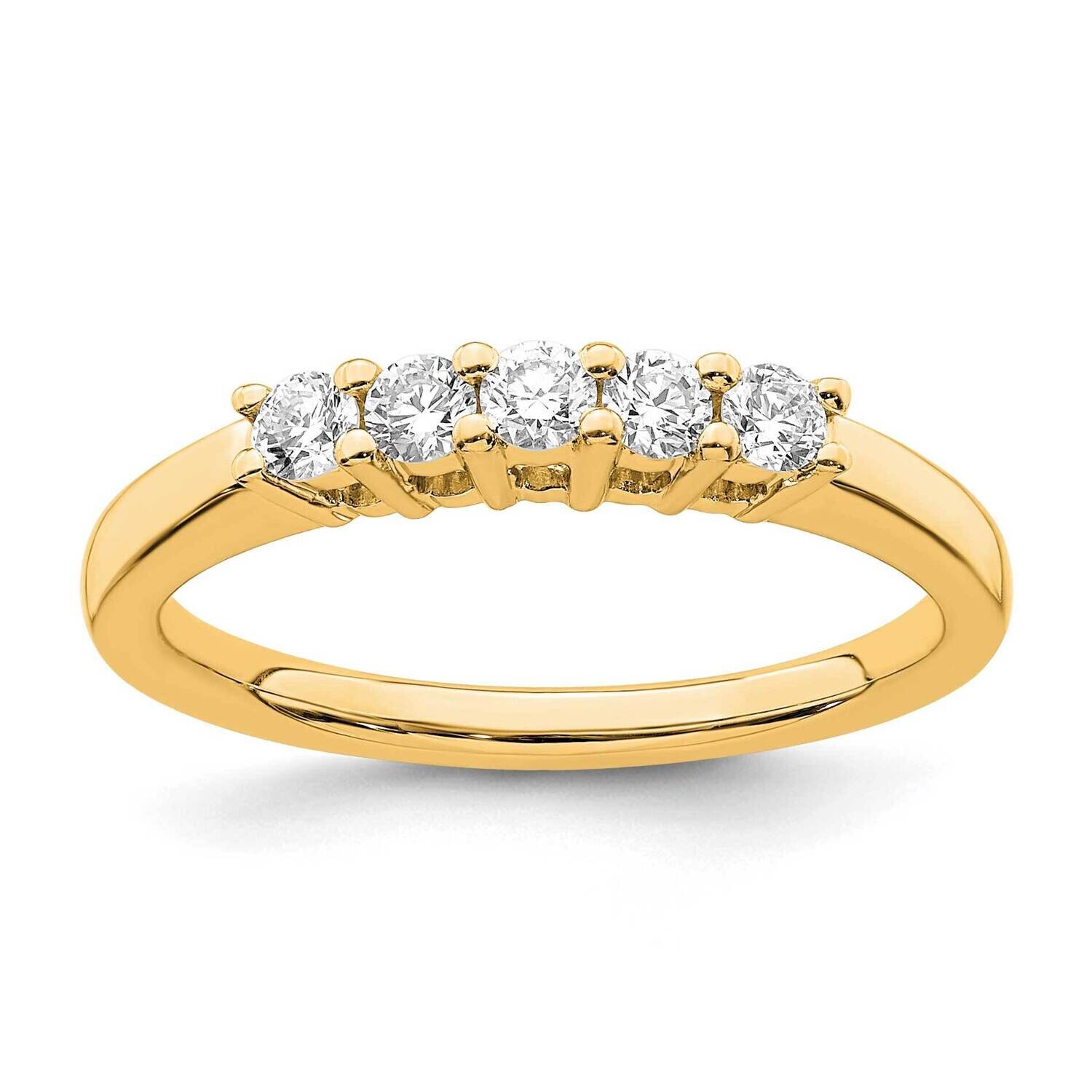 5-Stone Shared Prong Holds 5-2.5mm Round Diamond Band Ring Mounting 14k Gold RM3174B-033-YAA, MPN: …