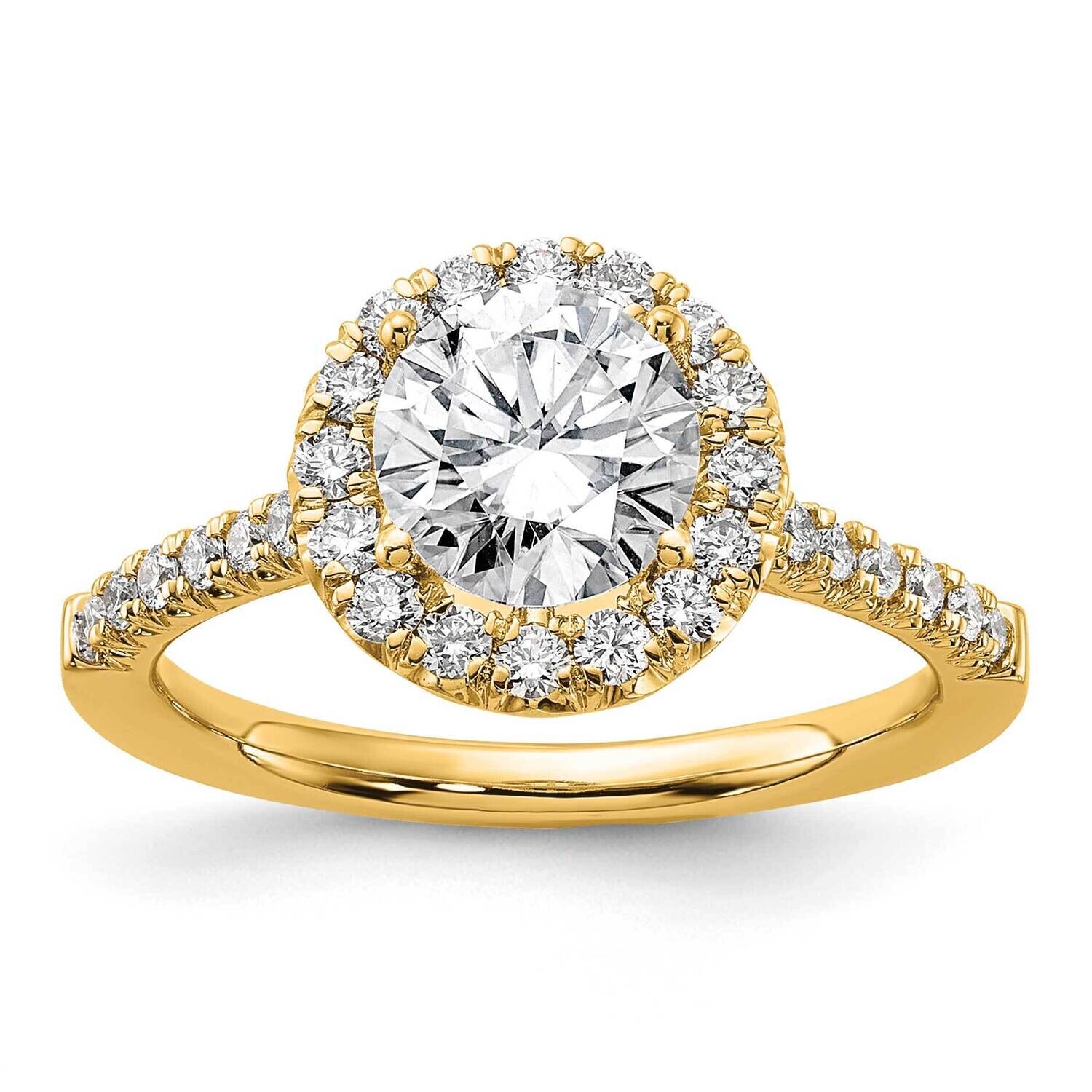 Diamond Si1/Si2 G H I Halo Engagement Semi-Mount Ring 14k Gold RM2057E-150-YAA, MPN: RM2057E-150-YA…