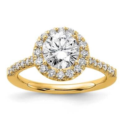 Diamond Si1/Si2 G H I Halo Engagement Semi-Mount Ring 14k Gold RM2057E-150-YAA, MPN: RM2057E-150-YA…