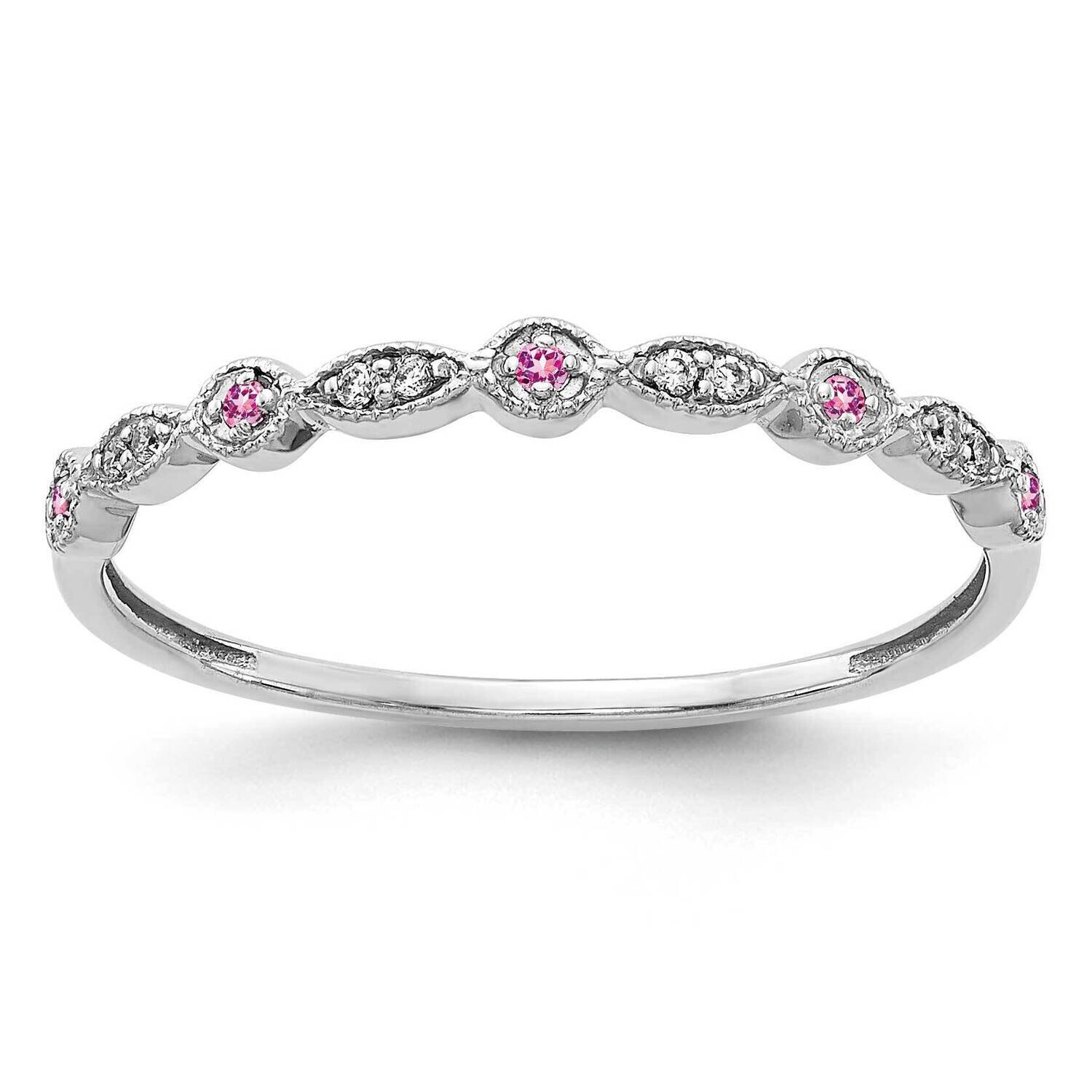 Diamond Pink Sapphire Fancy Band 10k White Gold RM5625-PS-003-1WA, MPN: RM5625-PS-003-1WA,